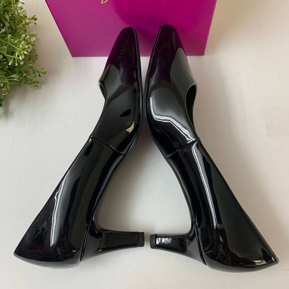 Easy Street Womens Pointe Pumps 6WW Double Wide in Black Patent - Picture 7 of 10